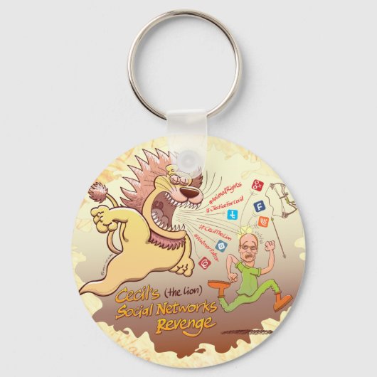 ライオンのソーシャルネットワークへの復讐をセシル キーホルダー (正面)