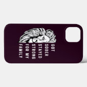 ライオンのタイポグラフィSoberは私の家族のために強く滞在 Case-Mate iPhoneケース (裏面 (横))