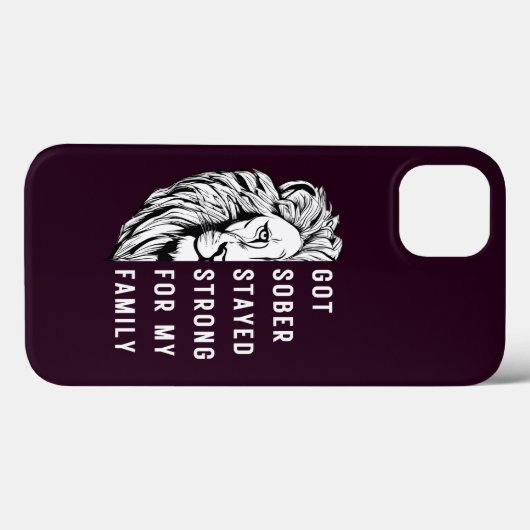 ライオンのタイポグラフィSoberは私の家族のために強く滞在 Case-Mate iPhoneケース (裏面 (横))