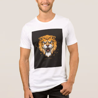 ライオンのデザインがプリントされたホワイトの半袖Tシャツ トライブレンドＴシャツ