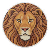 ライオンのドアの引っ張り、サファリ、動物、ジャングルの王 セラミックノブ (正面)
