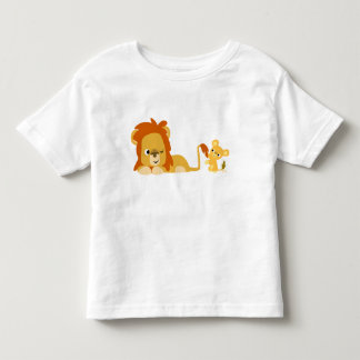 ライオンのパパおよびカブスの子供のTシャツ トドラーTシャツ
