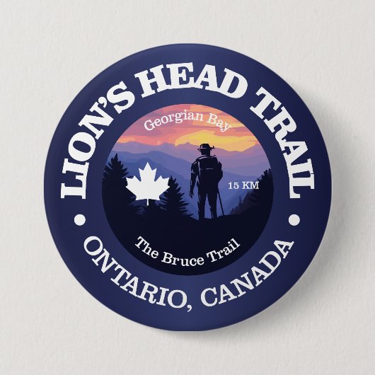 ライオンのヘッドトレイル(rd2) 缶バッジ (正面)