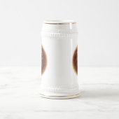 ライオンのヘッド白か金ゴールド22 ozステイン ビールジョッキ (中央)