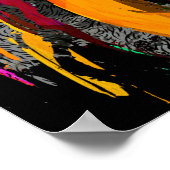 ライオンのポスター |オレンジダークライオンイラストレーション ポスター (角)