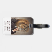 ライオンのポートレートは|あなたの名前を加えます ラゲッジタグ (裏面横)