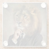 ライオンのポートレート ガラスコースター (裏面)