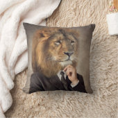 ライオンのポートレート クッション (ブランケット)