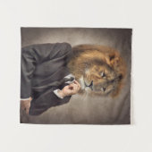 ライオンのポートレート タペストリー (正面(横))