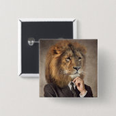 ライオンのポートレート 缶バッジ (正面&裏面)