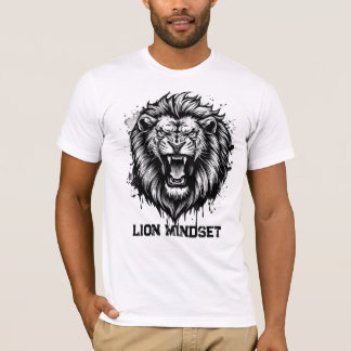 ライオンのマインドセット パワフルなライオングラフィック アニマル Tシャツ