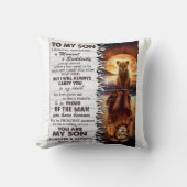 ライオンのママ私の息子に目を閉じた クッション (正面)