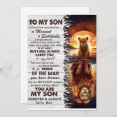 ライオンのママ私の息子に目を閉じた 招待状 (正面/裏面)