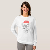 ライオンのメス クリスマスハット Tシャツ (正面フル)