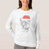 ライオンのメス クリスマスハット Tシャツ (正面)