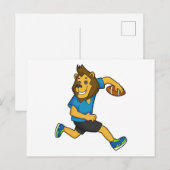 ライオンのラグビー選手 フットボール ポストカード (正面/裏面)