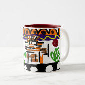 ライオンのリアアート ツートーンマグカップ (正面右)