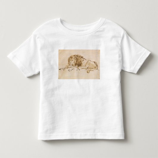ライオンの休息(紙でペンとインク) トドラーTシャツ (正面)