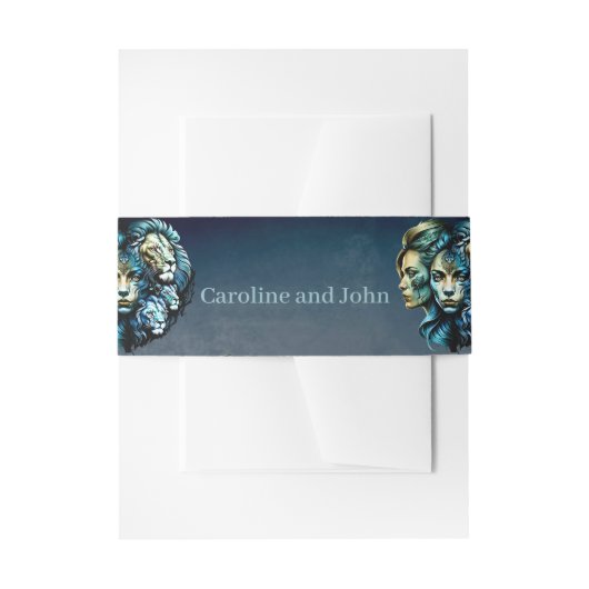 ライオンの力強い存在 招待状ベリーバンド (正面例)