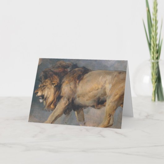 ライオンの勉強（エドウィン・ヘンリー・ランドセル作） カード (正面)