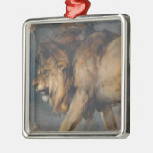 ライオンの勉強（エドウィン・ヘンリー・ランドセル作）セラミック メタルオーナメント (左)