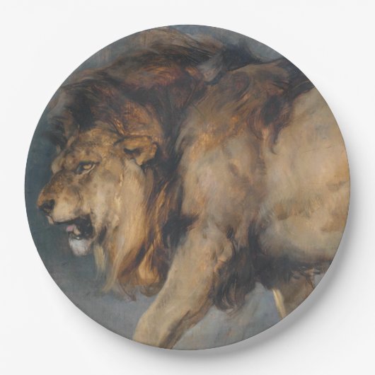 ライオンの勉強（エドウィン・ヘンリー・ランドセル作） ペーパープレート (正面)