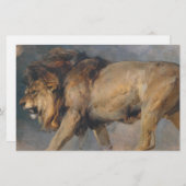 ライオンの勉強（エドウィン・ヘンリー・ランドセル作） 便箋 (正面/裏面)