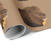 ライオンの動物の野生動物 ラッピングペーパー (ロールコーナー)