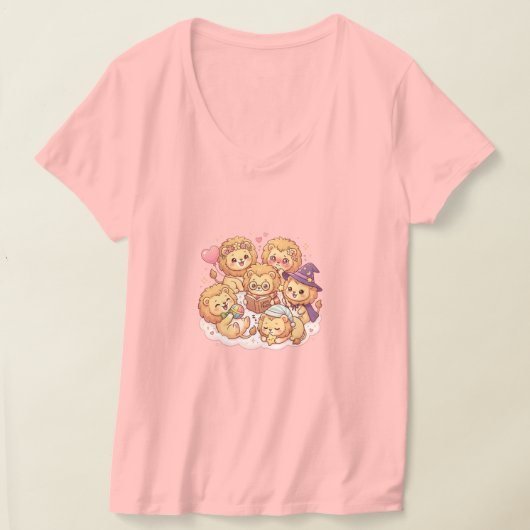 ライオンの友達VネックTシャツ Tシャツ (レイダウン)