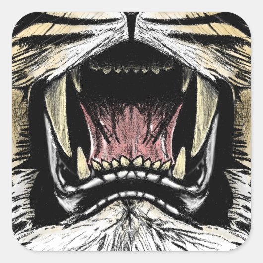 ライオンの口のステッカーに スクエアシール (正面)