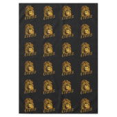 ライオンの名を持つ雄ライオン。 テーブルクロス (正面)