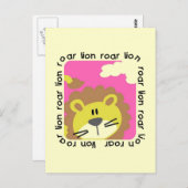 ライオンの吠えるTシャツと贈り物 ポストカード (正面/裏面)