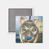 ライオンの型枠の葬式の寝頭 マグネット (正面/裏面)