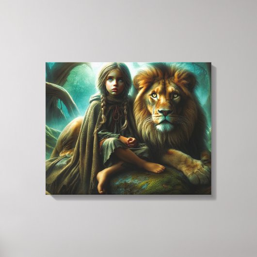 ライオンの女の子 キャンバスプリント (正面)