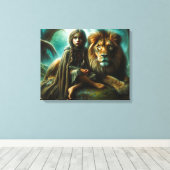 ライオンの女の子 キャンバスプリント (インサイチュ (ウッドフロア))