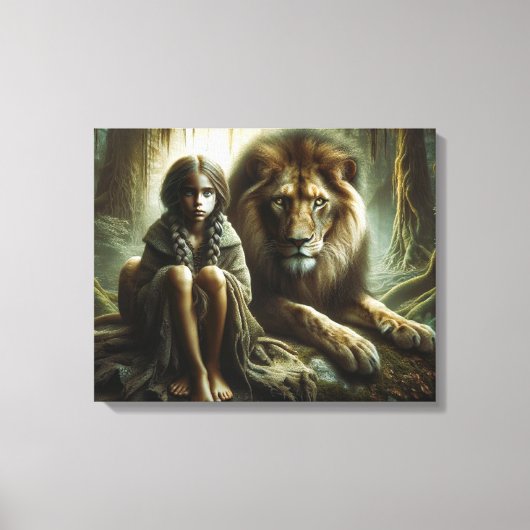 ライオンの女の子 キャンバスプリント (正面)