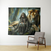 ライオンの女の子 タペストリー (インサイチュ(横))