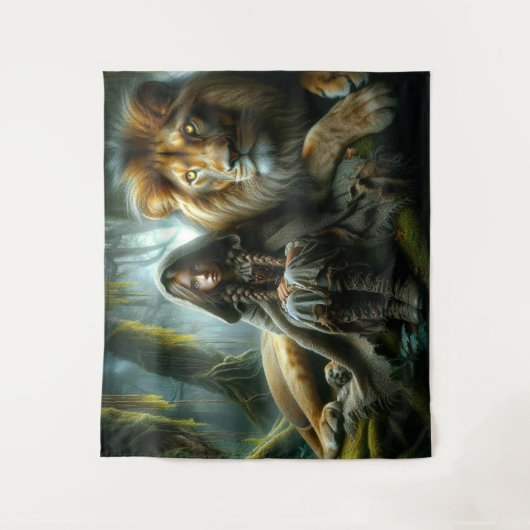 ライオンの女の子 タペストリー (正面)