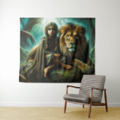 ライオンの女の子 タペストリー (インサイチュ(横))