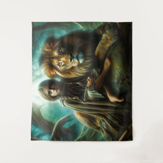ライオンの女の子 タペストリー (正面)