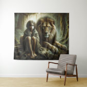 ライオンの女の子 タペストリー (インサイチュ(横))