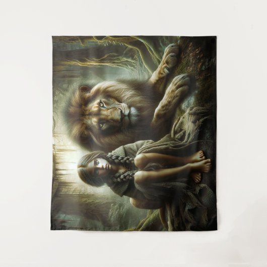 ライオンの女の子 タペストリー (正面)