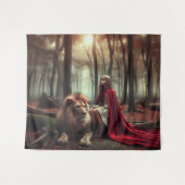 ライオンの女の子 タペストリー (正面(横))