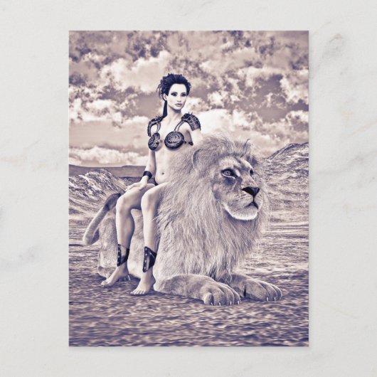 ライオンの女王ファンタジー ポストカード (正面)