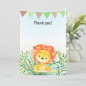ライオンの子のサンキューカードのノートの水彩画のジャングル サンキューカード (スタンド正面)