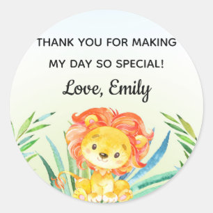 ライオンの子のシャワーの好意のラベルのベビーシャワーの誕生日 ラウンドシール