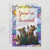 ライオンの子パーティー招待状 招待状 (正面/裏面)