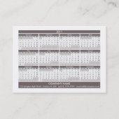 ライオンの子2011の小型のカレンダー(イギリス) 名刺 (裏面)