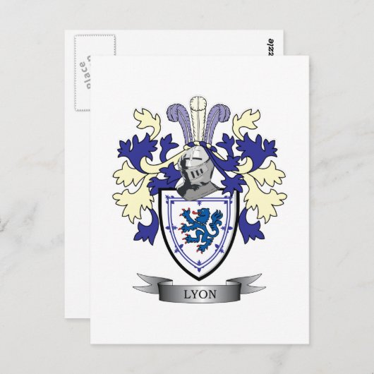 ライオンの家紋の紋章付き外衣 ポストカード (正面/裏面)