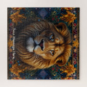 ライオンの幻想的な色彩画 野生動物アート ジグソーパズル (横)
